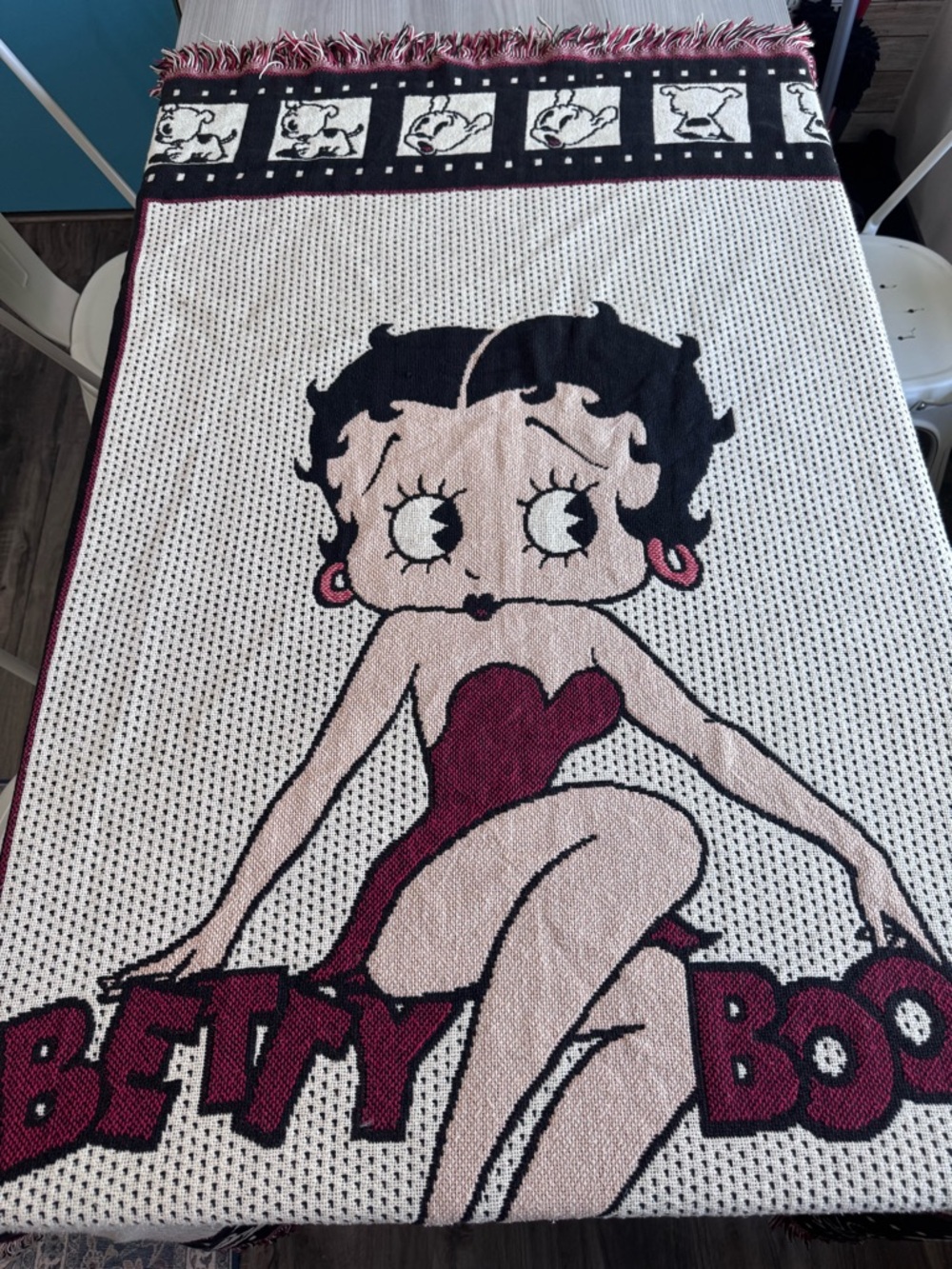 1994 Betty Boop Throw Blanket Film Reel Theme with Bimbo NWT 48x70